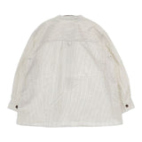 MHL. 595-0153502 COMPACT COTTON STRIPE ストライプ プルオーバー 長袖シャツ オフホワイト ベージュ レディース エムエイチエル【中古】5-0907M∞