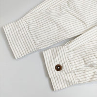 MHL. 595-0153502 COMPACT COTTON STRIPE ストライプ プルオーバー 長袖シャツ オフホワイト ベージュ レディース エムエイチエル【中古】5-0907M∞