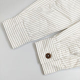 MHL. 595-0153502 COMPACT COTTON STRIPE ストライプ プルオーバー 長袖シャツ オフホワイト ベージュ レディース エムエイチエル【中古】5-0907M∞