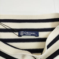 ORCIVAL 新品 ボトルネック プルオーバーニット 定価15400円 ボーダー セーター ニット ベージュ ネイビー レディース オーシバル/オーチバル【中古】5-0907M∞