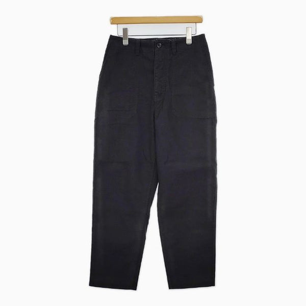 MHL. 595-0243504 IRREGULAR COTTON CANVAS コットントラウザーズ パンツ ブラック レディース エムエイチエル【中古】5-0907G∞
