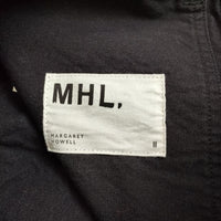 MHL. 595-0243504 IRREGULAR COTTON CANVAS コットントラウザーズ パンツ ブラック レディース エムエイチエル【中古】5-0907G∞