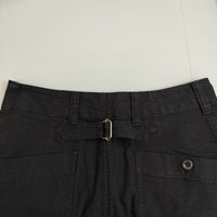 MHL. 595-0243504 IRREGULAR COTTON CANVAS コットントラウザーズ パンツ ブラック レディース エムエイチエル【中古】5-0907G∞