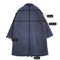 a piece of Library キルティング 刺し子 ショールカラー コート ネイビー レディース アピースオブライブラリー【中古】5-0920T♪