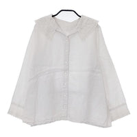 nest Robe リネンエンブロイダリーレースブラウス 01241-1007 刺繍 ブラウス シャツ 24SS オフホワイト レディース ネストローブ【中古】5-0616M∞