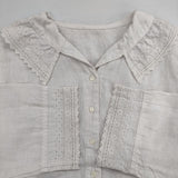 nest Robe リネンエンブロイダリーレースブラウス 01241-1007 刺繍 ブラウス シャツ 24SS オフホワイト レディース ネストローブ【中古】5-0616M∞