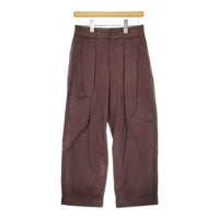MARGARET HOWELL 578-4143011 サイズ2 コットンシルク 2タック パンツ 24SS ブラウン レディース マーガレットハウエル【中古】5-0415M♪