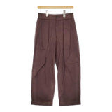 MARGARET HOWELL 578-4143011 サイズ2 コットンシルク 2タック パンツ 24SS ブラウン レディース マーガレットハウエル【中古】5-0415M♪