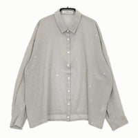 mina perhonen loysa acs1306 サイズ40 定価41800円 ブラウス シャツ 24SS グレー レディース ミナペルホネン【中古】5-0415M♪