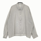 mina perhonen loysa acs1306 サイズ40 定価41800円 ブラウス シャツ 24SS グレー レディース ミナペルホネン【中古】5-0415M♪
