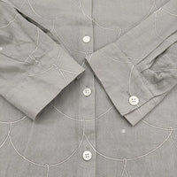 mina perhonen loysa acs1306 サイズ40 定価41800円 ブラウス シャツ 24SS グレー レディース ミナペルホネン【中古】5-0415M♪