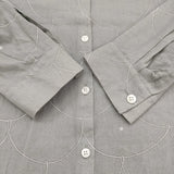 mina perhonen loysa acs1306 サイズ40 定価41800円 ブラウス シャツ 24SS グレー レディース ミナペルホネン【中古】5-0415M♪