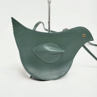 mina perhonen tori bag ポシェット レザー 鳥 ショルダーバッグ グリーン レディース ミナペルホネン【中古】5-0415G♪