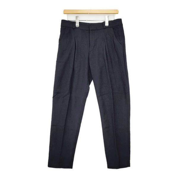 evam eva E173T164 ウールタックパンツ サイズ2 パンツ ネイビー レディース エヴァムエヴァ【中古】5-0914T△
