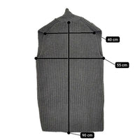 evam eva E173K190 ウール畦 ロングベスト ノースリーブニット ベスト チャコールグレー レディース エヴァムエヴァ【中古】5-0917T∞