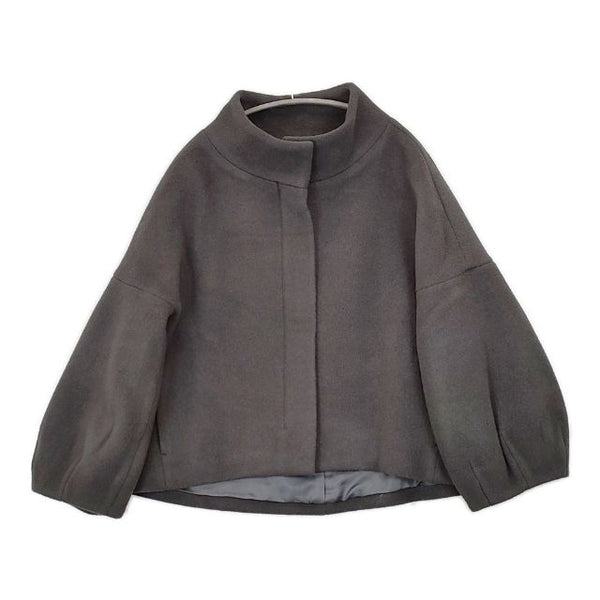 allureville ショートビーバースタンドコート ウール コート グレージュ レディース アルアバイル【中古】5-1026T∞