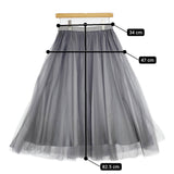 Leilian サイズ11 チュール ギャザー ロングスカート グレー レディース レリアン【中古】5-0710M♪