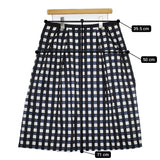 TRANS WORK U3S14-346-28 サイズ46 チェック スカート ネイビー ホワイト レディース トランスワーク【中古】5-0710M♪