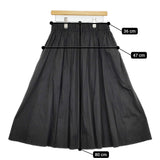 utilite ギャザーフレアスカート コットンリネン ロングスカート ブラック レディース ユティリテ【中古】5-0710M♪