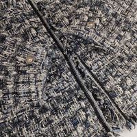 23区 Heritage Classic Collection JULES TOURNIER ツイード ノーカラージャケット ネイビー ホワイト レディース 23区【中古】5-0917T∞