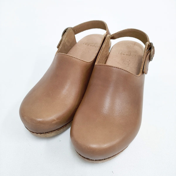 dansko 未使用品 ストラップ レザー サイズ37 サンダル ブラウン レディース ダンスコ【中古】5-0911S◎