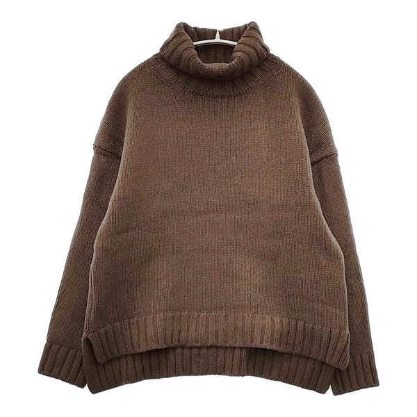 SLOANE SL3W-063 3Gジーロンラム×カシミヤドロップショルダーニット タートルネック セーター ニット ブラウン レディース スローン【中古】5-0914T△