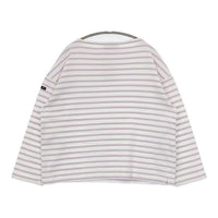 SAINT JAMES ウェッソン バスクシャツ ワイド T3 長袖Ｔシャツ カットソー ロンＴ ホワイト パープル レディース セントジェームス【中古】5-0907M∞