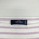 SAINT JAMES ウェッソン バスクシャツ ワイド T3 長袖Ｔシャツ カットソー ロンＴ ホワイト パープル レディース セントジェームス【中古】5-0907M∞