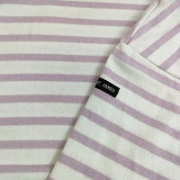 SAINT JAMES ウェッソン バスクシャツ ワイド T3 長袖Ｔシャツ カットソー ロンＴ ホワイト パープル レディース セントジェームス【中古】5-0907M∞