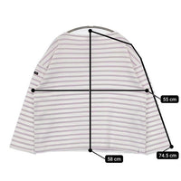 SAINT JAMES ウェッソン バスクシャツ ワイド T3 長袖Ｔシャツ カットソー ロンＴ ホワイト パープル レディース セントジェームス【中古】5-0907M∞