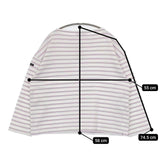 SAINT JAMES ウェッソン バスクシャツ ワイド T3 長袖Ｔシャツ カットソー ロンＴ ホワイト パープル レディース セントジェームス【中古】5-0907M∞