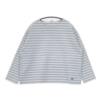 ORCIVAL バスクシャツ ワイド ボーダー 長袖Ｔシャツ カットソー ロンＴ ライトブルー オフホワイト レディース オーシバル/オーチバル【中古】5-0907M∞