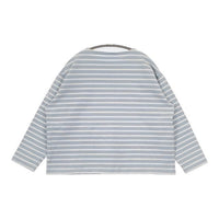 ORCIVAL バスクシャツ ワイド ボーダー 長袖Ｔシャツ カットソー ロンＴ ライトブルー オフホワイト レディース オーシバル/オーチバル【中古】5-0907M∞
