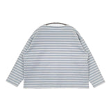 ORCIVAL バスクシャツ ワイド ボーダー 長袖Ｔシャツ カットソー ロンＴ ライトブルー オフホワイト レディース オーシバル/オーチバル【中古】5-0907M∞