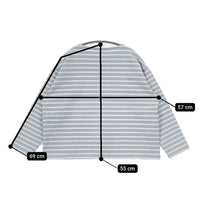 ORCIVAL バスクシャツ ワイド ボーダー 長袖Ｔシャツ カットソー ロンＴ ライトブルー オフホワイト レディース オーシバル/オーチバル【中古】5-0907M∞