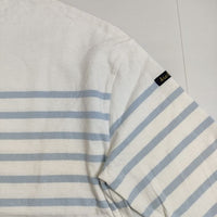 Le Minor バスクシャツ ワイド 長袖Ｔシャツ カットソー ロンＴ ホワイト ライトブルー レディース ルミノア【中古】5-0907M∞