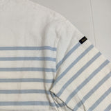 Le Minor バスクシャツ ワイド 長袖Ｔシャツ カットソー ロンＴ ホワイト ライトブルー レディース ルミノア【中古】5-0907M∞
