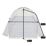 Le Minor バスクシャツ ワイド 長袖Ｔシャツ カットソー ロンＴ ホワイト ライトブルー レディース ルミノア【中古】5-0907M∞