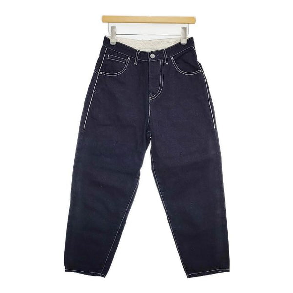 mina perhonen always dn4364B ロールアップデニム ジーンズ コットンリネン デニムパンツ ネイビー レディース ミナペルホネン【中古】5-0921G∞