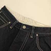 mina perhonen always dn4364B ロールアップデニム ジーンズ コットンリネン デニムパンツ ネイビー レディース ミナペルホネン【中古】5-0921G∞