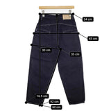 mina perhonen always dn4364B ロールアップデニム ジーンズ コットンリネン デニムパンツ ネイビー レディース ミナペルホネン【中古】5-0921G∞