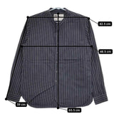 MHL. 596-6250519 COTTON WOOL STRIPE ストライプ 長袖シャツ チャコールグレー メンズ エムエイチエル【中古】5-0705M∞