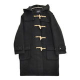 MARGARET HOWELL 旧タグ 英国製 ウール メルトン ダッフルコート ブラック レディース マーガレットハウエル【中古】5-1026A♪