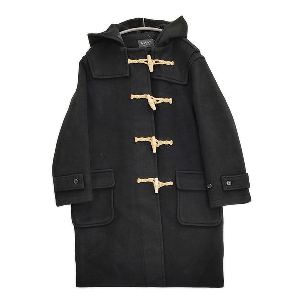 MARGARET HOWELL 旧タグ 英国製 ウール メルトン ダッフルコート ブラック レディース マーガレットハウエル【中古】5-1026A♪