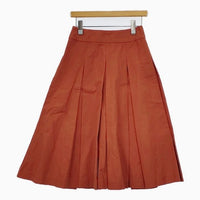 MARGARET HOWELL 578-7232002 LIGHT COTTON LINEN SKIRT タック スカート オレンジ レディース マーガレットハウエル【中古】5-0907G∞