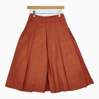 MARGARET HOWELL 578-7232002 LIGHT COTTON LINEN SKIRT タック スカート オレンジ レディース マーガレットハウエル【中古】5-0907G∞
