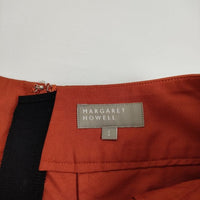 MARGARET HOWELL 578-7232002 LIGHT COTTON LINEN SKIRT タック スカート オレンジ レディース マーガレットハウエル【中古】5-0907G∞