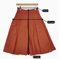 MARGARET HOWELL 578-7232002 LIGHT COTTON LINEN SKIRT タック スカート オレンジ レディース マーガレットハウエル【中古】5-0907G∞