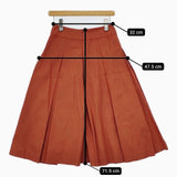MARGARET HOWELL 578-7232002 LIGHT COTTON LINEN SKIRT タック スカート オレンジ レディース マーガレットハウエル【中古】5-0907G∞