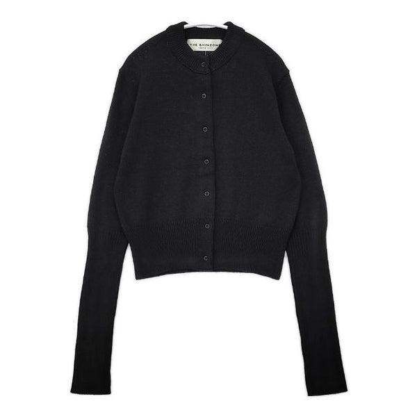 Shinzone LONG RIB CARDIGAN 定価25300円 23AMSNI05 リブ カーディガン 23AW ブラック レディース シンゾーン【中古】5-0917T∞